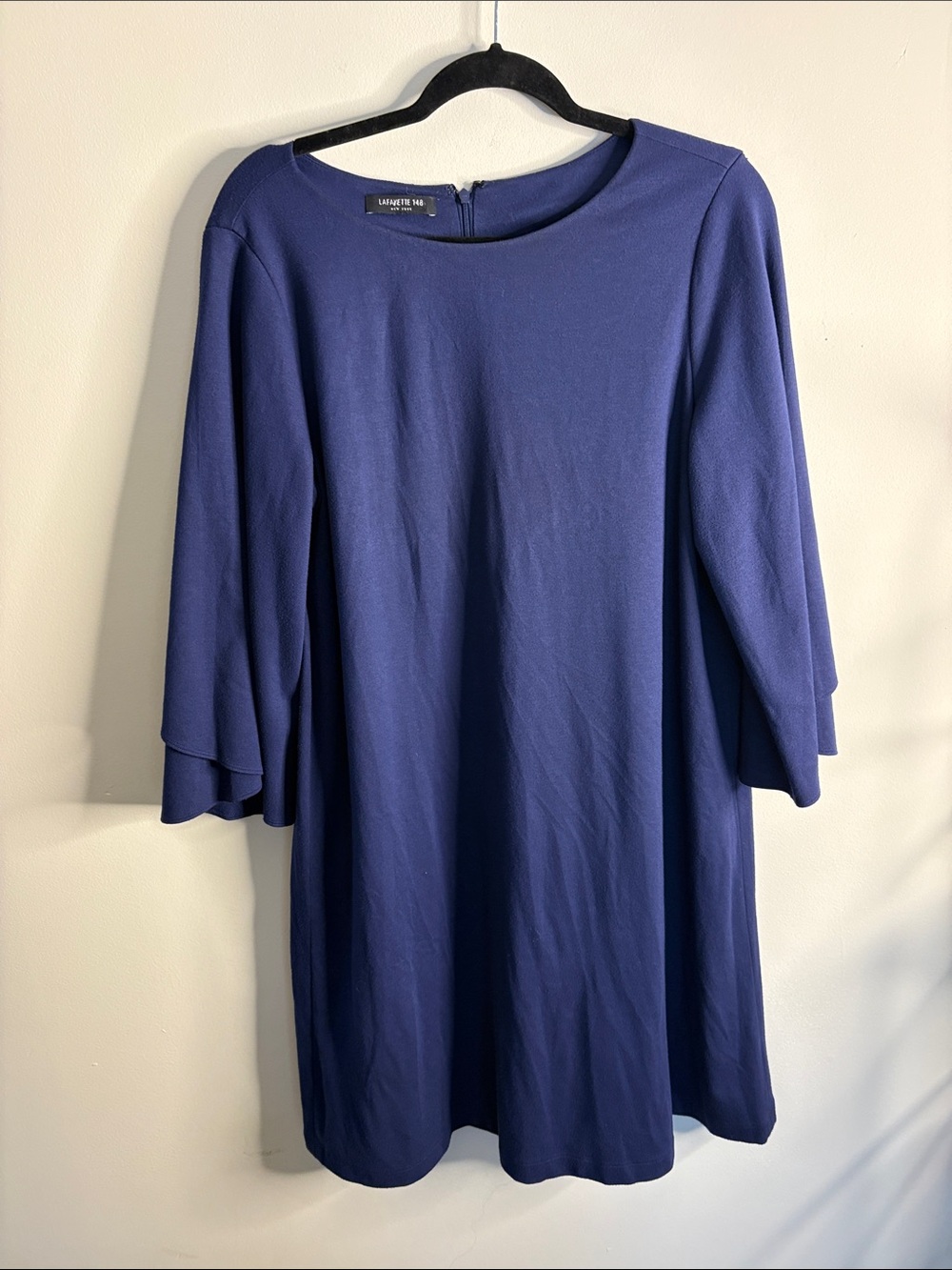 Lafayette 148 New York Cobalt Blue Tiered Bell-Sleeve Shift Dress